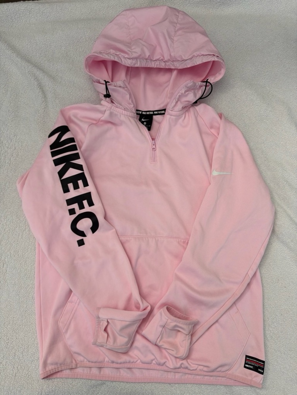 Nike Light Pink Football Fleece Hoodie - Medium
